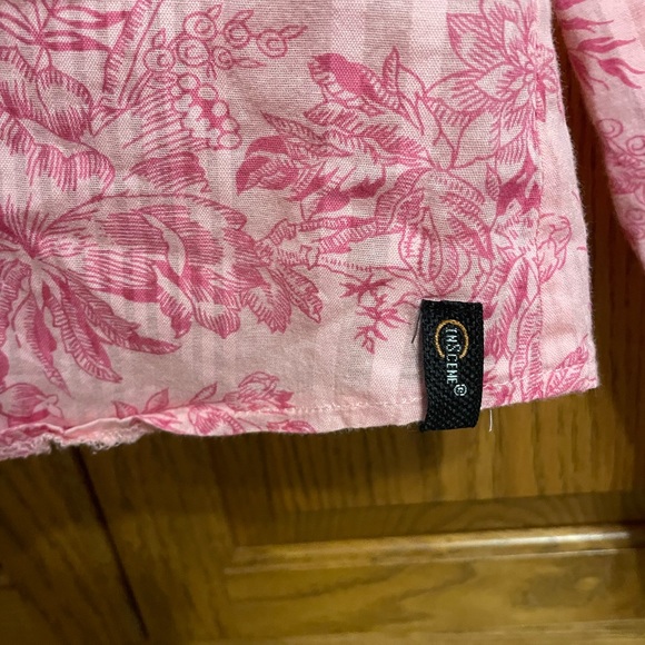 Pink Floral Button Down Blouse - Picture 7 of 7